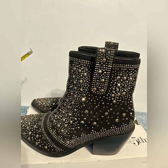 Elegant Black Studded Ankle Booties by ISNOM - Picture 16 of 16